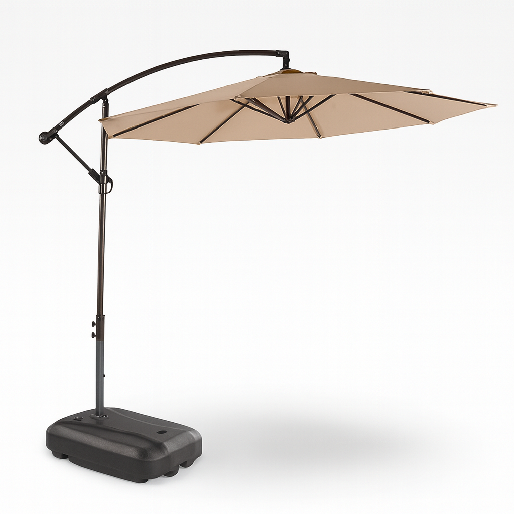 Javimate - Quitasol Lateral Terraza + Base 60Lt Café