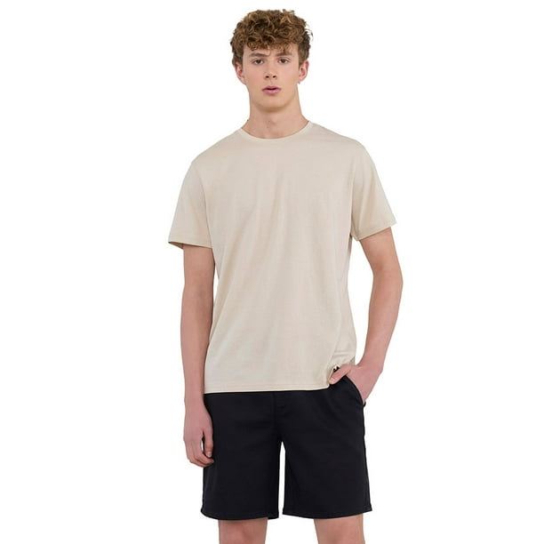 Polera Hombre Lisa R-Neck Ecru Corona