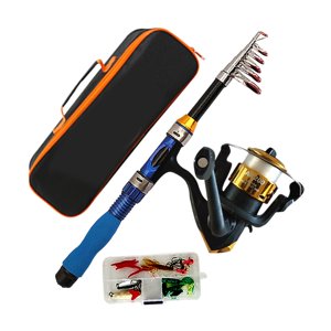 Ioensy - Caña De Pescar Para Niños, Juego Completo De Caña De Pescar Ligera Para Principiantes, Niños Y Niñas, Caña Azul