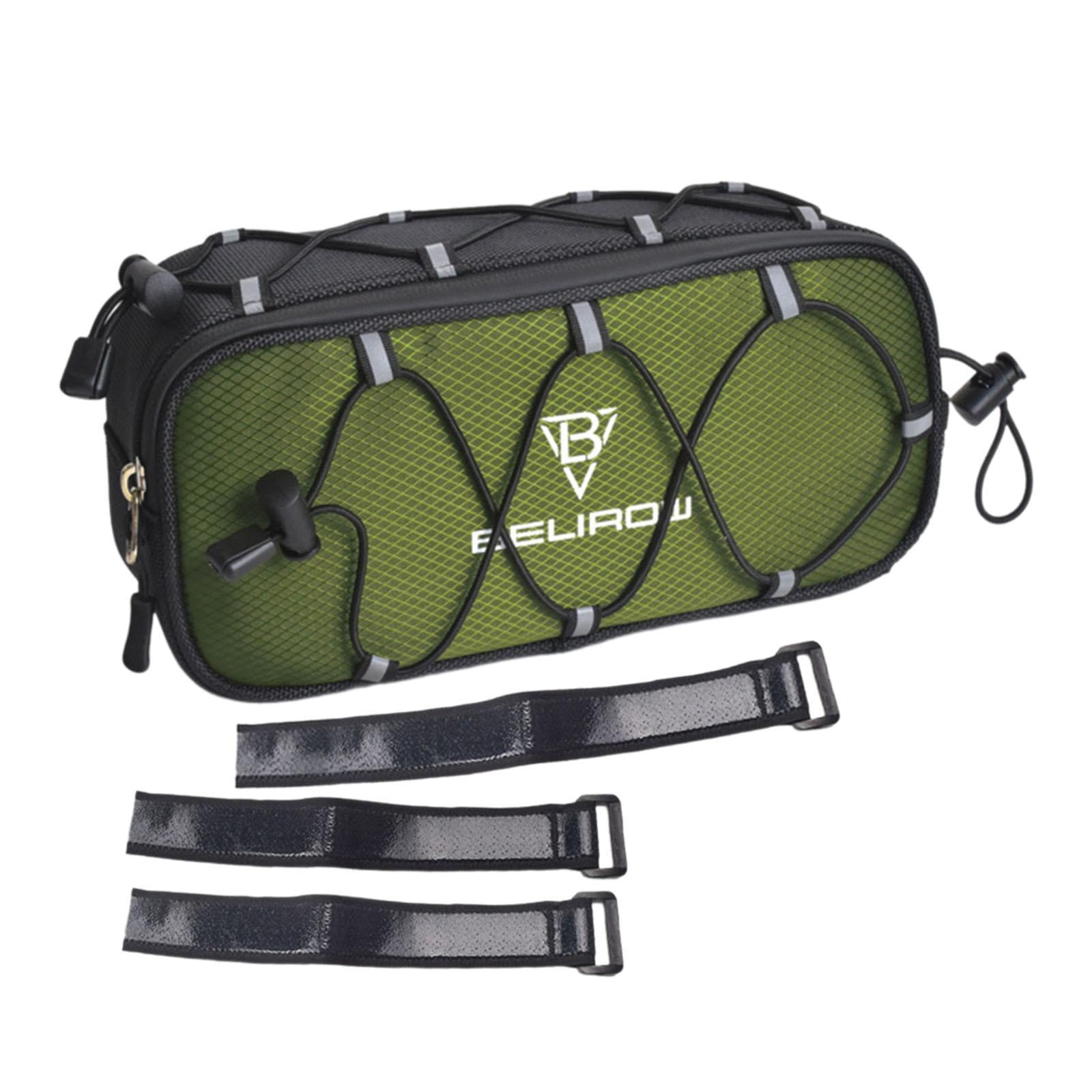 Magideal - Bolsa Para Manillar De Bicicleta, Bolsa Frontal Para Bicicleta De Montaña, Bicicleta De Carretera, Viaje En Bicicleta Con Cordón Elástico, Bolsa Para Verde 2.1l