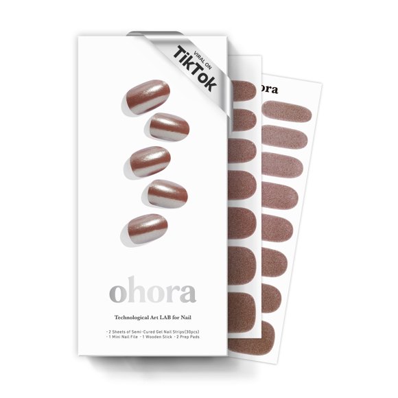 Tiras de Gel para Uñas ohora N Chocolate Cromo 30 uds