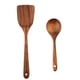thumbnail image 1 of Utensilios de cocina de madera de teca para cocinar, antiadherentes, naturales y saludables, juego de 2 piezas, 1 of 5