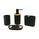 thumbnail image 1 of Kit Accesorios Baño Resina 4 piezas Negro/Bamboo, 1 of 5