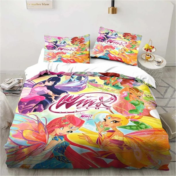 Winx Saga Club Bedding Set Duvet Cover Bed Set Quilt Cover Pillowcase Comforter Boys Adult Bedding Set