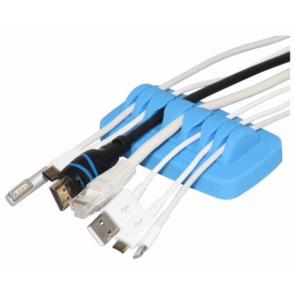 Organizador de cables ENVISIONED, compacto y pesado, de silicona, color azul