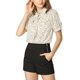 thumbnail image 2 of INSPIRE CHIC Blusa de Chifón con Estampado Retro de Regreso a Clases para Mujer, Manga Corta, Lazo, Cuello Peter Pan, S, Blanco Crema-Puntos, 2 of 8