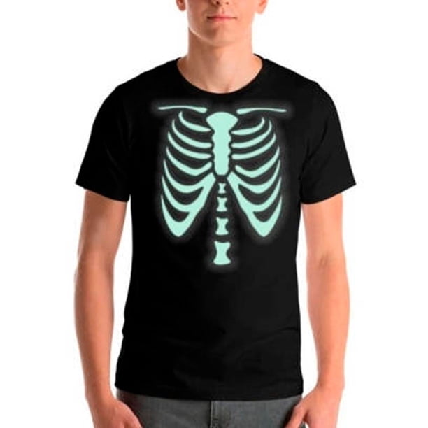 Polera Halloween Bones Brilla En La Oscuridad Adultoniño