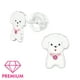 thumbnail image 1 of Aros Plata 925 Forma De Perro Con Cristal Y Epoxi Blanco Con Rosado, 1 of 2