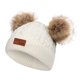 thumbnail image 5 of Ni?as, Ni?as Pom Poms, Sombrero, Grueso, Cálido, Invierno, Algodón Suave, Gabadras De Punto, Whtie, 5 of 5