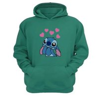 Genérico - Poleron Canguro Extraterrestre Azul Verde Aguamarina Talla Xs Unisex