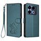 thumbnail image 1 of Infinix Note 40 Pro Plus 5G Funda Billetera de Gato, Verde Oscuro, 1 of 6