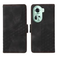 Carcasa Foxdock Oppo Reno 11 5G De Cuero Pu, Diseño Acolchado Clásico, Protección Contra Caídas Y Rayones