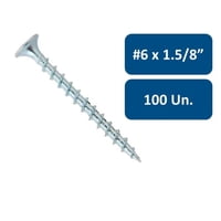 Anclajes - Tornillo Yeso Cartón Zincado Hilo Grueso #6 X 1.5/8"" 100Un