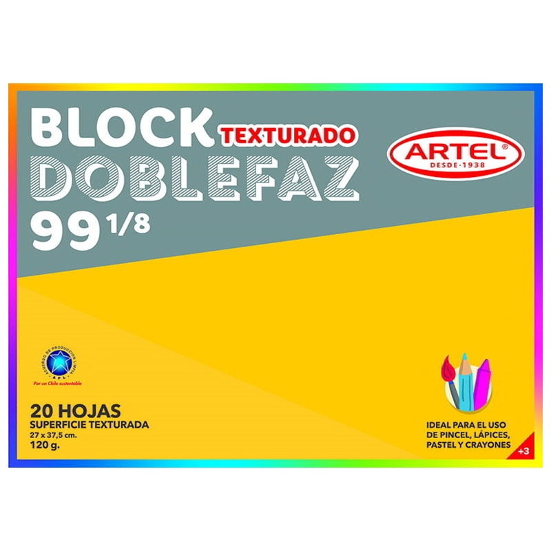 Block Texturado Doblefaz 99 1/8 20 Hojas 1 Un Artel