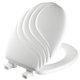 thumbnail image 1 of Asiento de inodoro redondo Mayfair 27EC000 de madera moldeada en espiral, blanco, 1 of 5