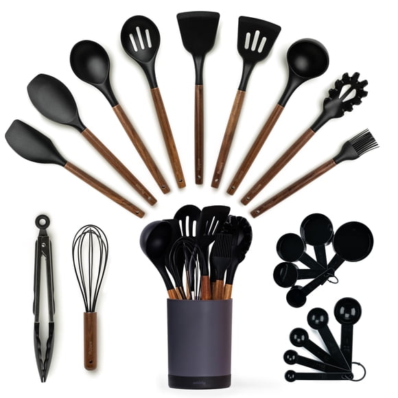 Juego de utensilios de cocina SMIRLY de 22 piezas de silicona con soporte