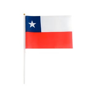 Genérico - Bandera Chilena Con Mastil 40X60 Cm Fiestas Patrias