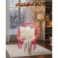 Tengfei - Silla Colgante Hamaca Mas 2 Cojines Interior Y Exterior