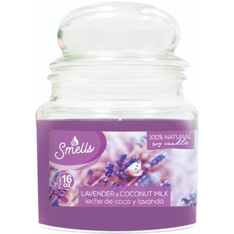 Smells - Velas 16Oz Coconut Milk & Lavender Morado