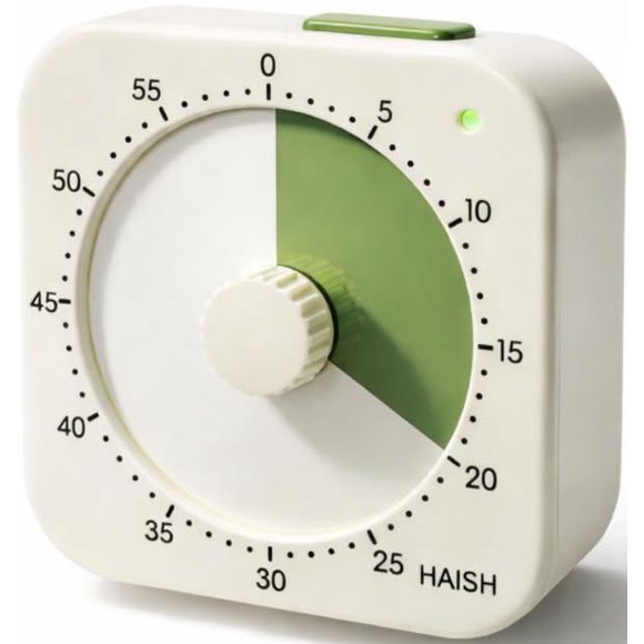 Temporizador HAISH de 60 minutos, magnético, verde y silencioso