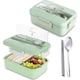 thumbnail image 1 of Lonchera Bento para adultos y niños – Recipiente para almuerzo dividido de 113 g con cuchara y palillos – Lonchera hermética y a prueba de fugas hecha de paja de trigo apta para microondas y lavavaj, 1 of 7