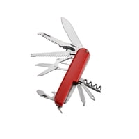 Xusx111 - Cuchillo De Bolsillo, Multiherramienta De Acero Inoxidable De 11 Funciones, Camping Plegable Y Al Aire Libre, Herramienta De Supervivencia (Rojo)