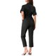 thumbnail image 3 of INSPIRE CHIC Mono de regreso a clases para mujer, manga corta, con cuello, botones, cintura con lazo, algodón, cargo, XS, negro, 3 of 8