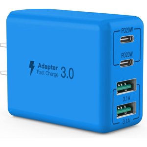 Cargador De Pared Usb C Sccvee, 40 W, 4 Puertos Usb C, Bloque De Carga Rápida, Doble Puerto Pd+Qc