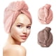 thumbnail image 1 of Toalla de microfibra mágica para el cabello, paquete de 2, secado rápido, gorro de baño, turbante, botón de secado rápido, 1 of 7