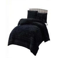 Genérico - Cobertor Imitacion De Piel De Conejo King 250Cmx270Cm Color Negro