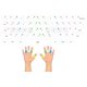 thumbnail image 1 of FingerGuides™ Kit de ayuda para mecanografía codificado por colores — Sistema de aprendizaje visual para precisión en el teclado y colocación de los dedos (M/L), 1 of 8