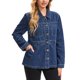 thumbnail image 4 of INSPIRE CHIC Chaquetas de Mezclilla para Mujer Desgastadas con Botones y Mangas Largas Chaqueta de Jean Moderna con Bolsillos S Azul Oscuro, 4 of 6