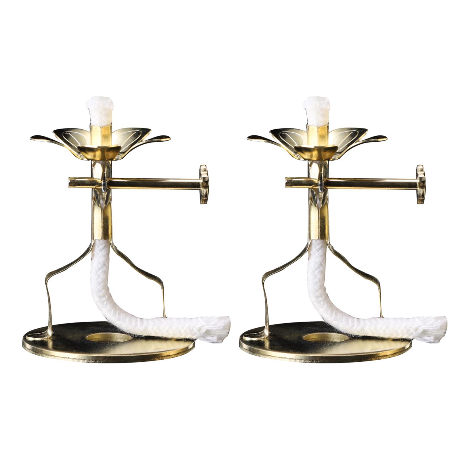 Magideal - Soporte De Lámpara De Mecha, Soporte De Lámpara De Mecha, Suministros De Altar Budista, Soporte De Lámpara Ghee De Buda Tibetano Para Fiesta, Festiva S 55X4Cm