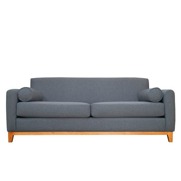 Sofá Meli 2 Cuerpos Chenille Tipo Lino Gris