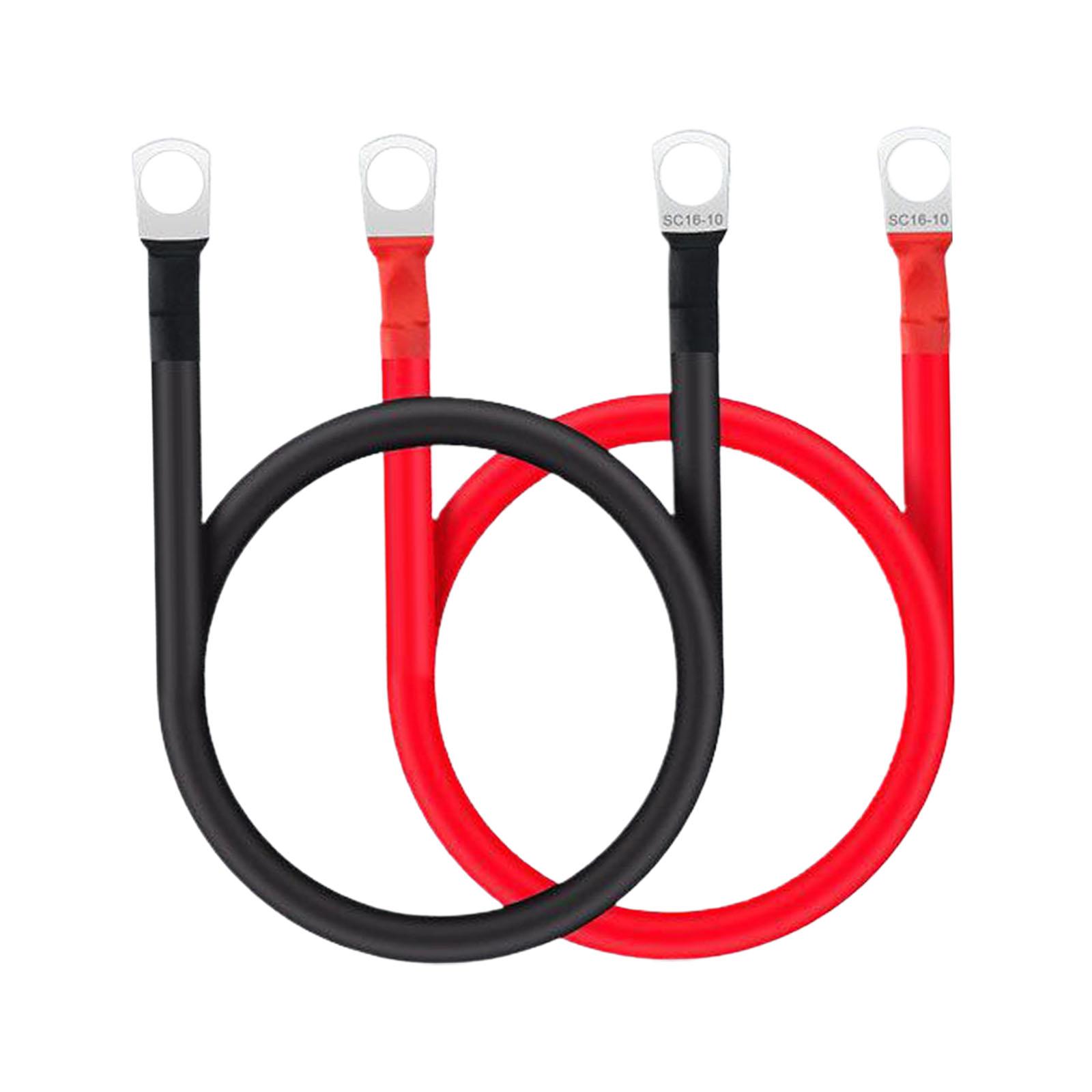 Magideal - Cables De Batería Genéricos Awg De Calibre 5, Cables De Inversor De Energía De Batería, Cables De Batería Para Motocicleta Solar, Rv, Coche, 2 Piezas , 30 Centimetros