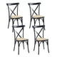thumbnail image 1 of Pack de 4 Sillas Crossback Madera Rattan Negras, 1 of 4