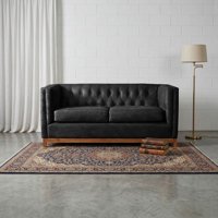 Latam Home - Sofa Roma 2C Cuero Colorado Negro