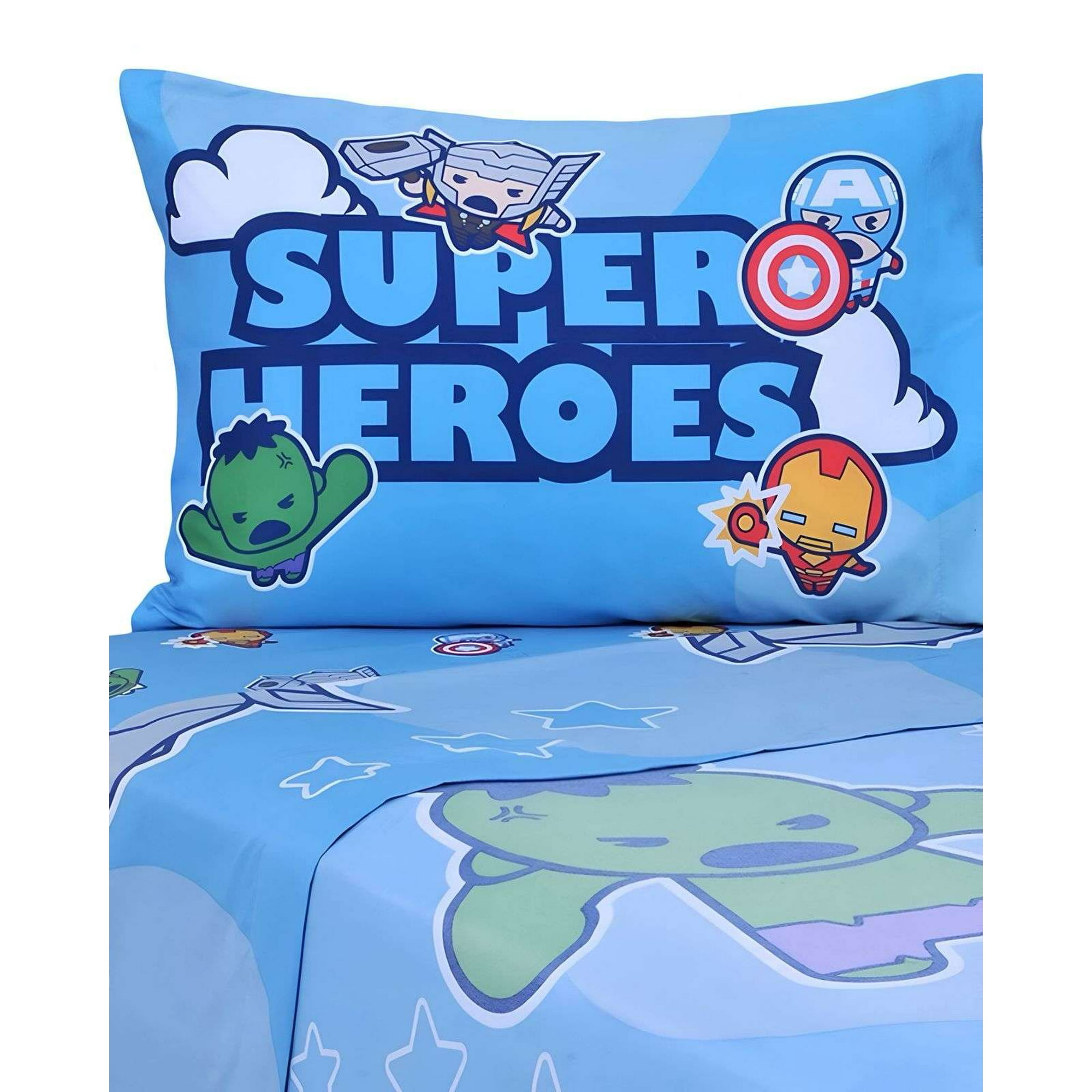 Sabanas Infantil Super Heroes Plaza Y Media Mashini