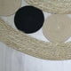 thumbnail image 3 of Alfombra Redonda De Yute Borde De Circulos Negro y Franja, 3 of 5