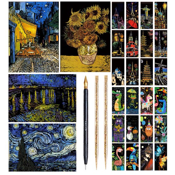 Set de Pintura de Arte Rasca Ryoma Rainbow con Vincent Van Gogh