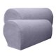 thumbnail image 3 of Juego de 2 fundas para reposabrazos de sofá de franela impermeable gris, 3 of 5