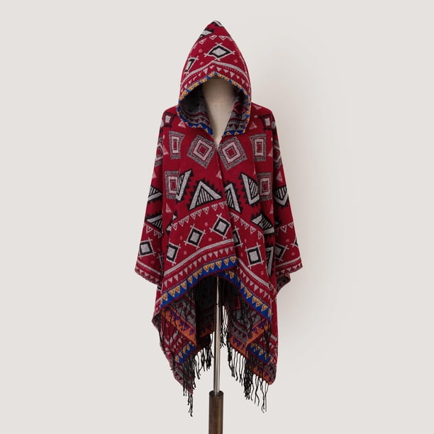 Cozy & Stylish Oversized Geometric Print Blanket Shawl with Tassel Wrap - Perfect for Outdoor Wind Protection!