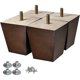 thumbnail image 1 of Wood Furniture Legs 3 inch Sofa Legs Pack of 4 Square Couch, 1 of 3