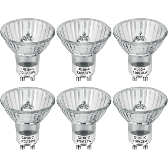 Bombillas halógenas SerbiOn GU10 de 35 W, regulables, color blanco cálido (paquete de 6)