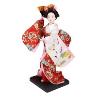 Magideal - Muñeca Geisha Japonesa Estatua Étnica Adorno Asiático Figura Artesanía Con Rostro Delicado Y Traje Típico Adecuada Para Decoración Del Hogar Y Fans De Estilo D