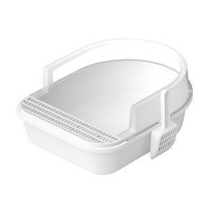 Ioensy - Caja De Arena Para Gatos Inodoro Para Gatos Semicerrado Bandeja De Arena Duradera Para Mascotas Anti Salpicaduras L Blanco