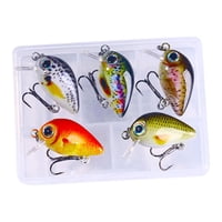 Magideal - 5 Piezas Mini Crankbait Señuelos De Pesca Cebo Duro Ojos 3D Aparejos De Pesca 1,5G Cebo De Pesca Artificial Swimbait Para Lubina Trucha Redfish Barco Estilo B
