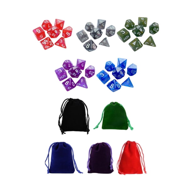 Juego De Dados Poliédricos De 35 Piezas Con Bolsa De Almacenamiento Para Juegos De Mesa De Juguetes De Entretenimiento