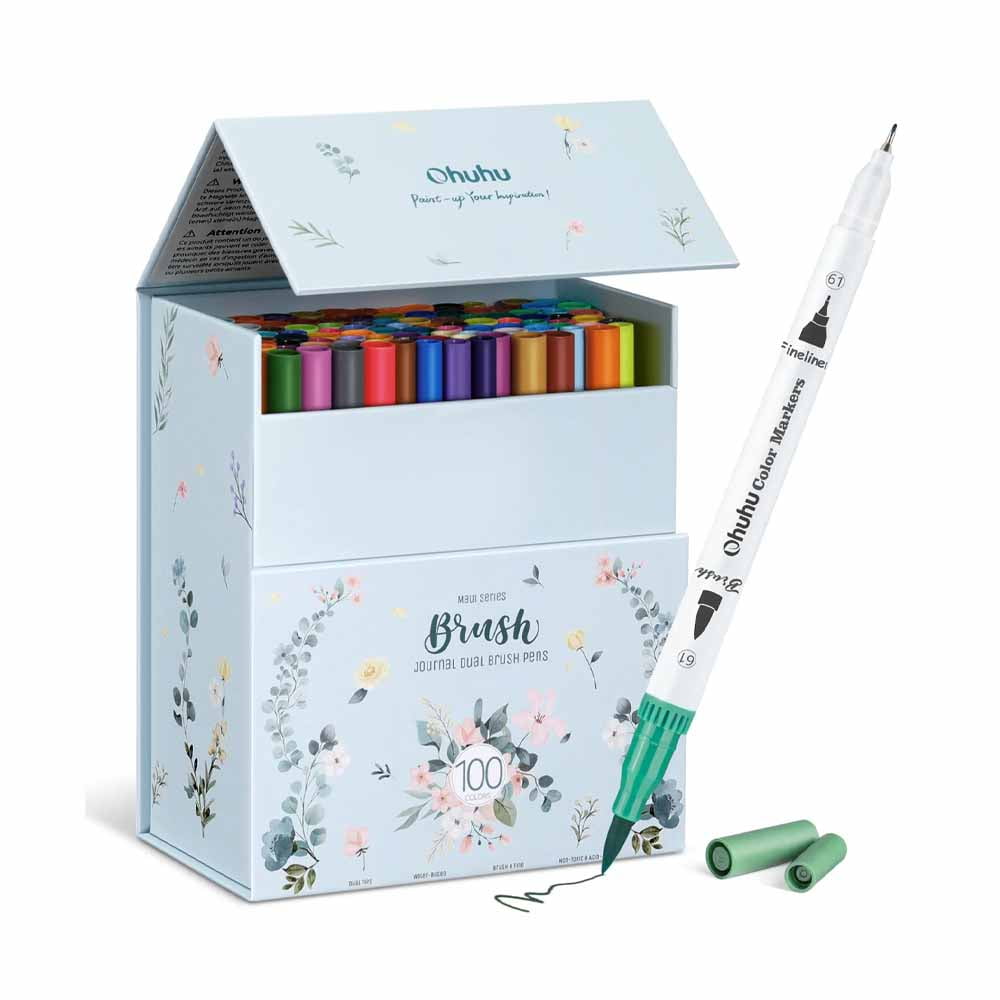 Ohuhu - Maui 100 Marcadores A Base De Agua,pincel&fineliner