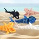 thumbnail image 4 of Shark Toy zumelio impreso en 3D de gran color blanco con esqueleto móvil, 4 of 8